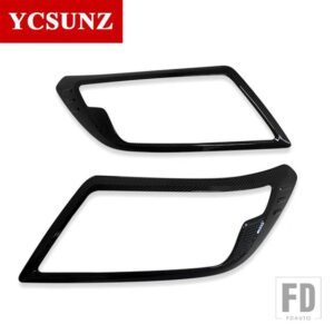 日産 ABS クロームブラックヘッドライトカバートリム ナバラ NP300 2021 アクセサリーヘッドランプ ナバラフロンティア 2021 - New CARBON