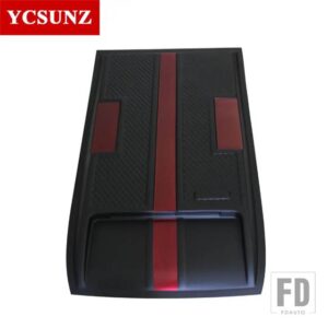 いすゞ ABS 黒赤ボンネットフードスクープカバー D-MAX DMAX 2016-19 ダブルキャビンカーアクセサリー YCSUNZ - Black and red