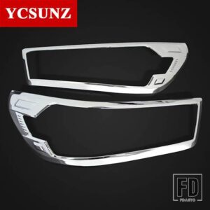 トヨタ ABS ヘッドライトトリムカバーカーアクセサリー ハイラックス 2021 2022 4 2 ヘッドランプライトカバーダブルキャブ - chrome 4x2