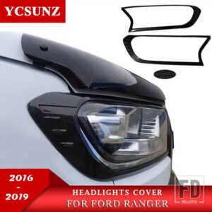 フォード カーボンカラーヘッドライトカバーレンジャー T7 T8 ワイルドトラックエベレストエンデバー 2016-21 - carbon