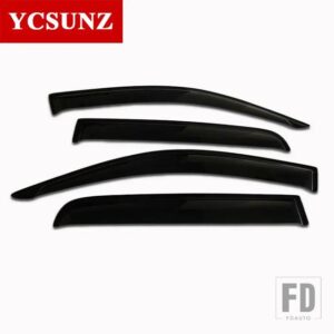 トヨタ 2005-2014 ウィンドウバイザー ハイラックス VIGO 38657 WEATHERSHIELDS 日雨ディフレクターダブルキャブ - Black