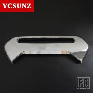 トヨタ ABS テールゲートカバーカーアクセサリー ハイラックス 2021 クロームブラックカーボンリアハンドルボウルカバー 2021 4X4 - Chrome