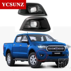 フォード ABS クロームフォグライトカバーレンジャー WILDTRAK T8 2019-21 アクセサリー外装車ランプフードカバー YCSUNZ - black basic