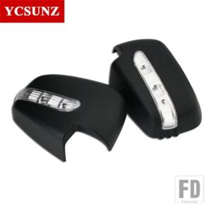 三菱 サイドミラーカバー LED 付き L200 トライトン 2006-14 車外装部品ダブルキャブ - black with LED