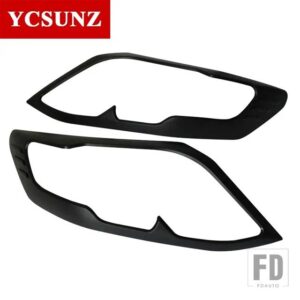 トヨタ ABS マットブラックヘッドライトカバー フォーチュナーハイラックス SW4 2012 2013 2014 カーアクセサリー - Black