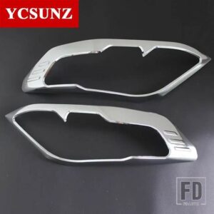 トヨタ ABS マットブラックヘッドライトカバー フォーチュナーハイラックス SW4 2012 2013 2014 カーアクセサリー - Chrome