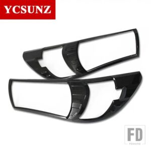 トヨタ ABS ヘッドライトカバー ハイラックス REVO 2016 2017 2018 フロントランプフードアクセサリーダブルキャビン - Carbon Fiber