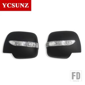 トヨタ ABS サイドミラーカバー LED ライト付き ハイエースコミューター 2005-2018 2008 2009 2010 2012 2014 2018 車外装アクセサリー - Black with light