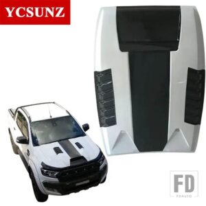 フォード ABS オレンジ黒ボンネットスクープフードレンジャー WILDTRAK T6 2012 2013 2014 ピックアップトラックカーアクセサリー - black white