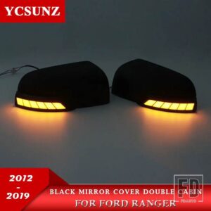 フォード ランニング LED ミラーカバーレンジャー 2012-2019 2020 T6 T7 T8 WILDTRAK ダブルキャビンライト付き 2021 - Matte Black