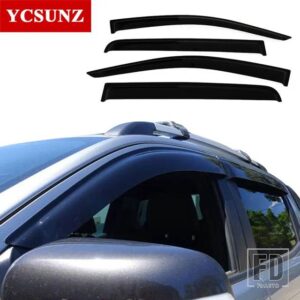 フォード ABS サイドウィンドウディフレクター車サンガードレンジャー WILDTRAK T6 T7 T8 2012-2020 ダブルキャビン - Black