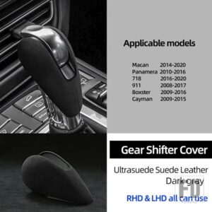 ポルシェ ULTRASUEDE トップスエードラップギアシフトノブトリムカバーマカン 95B パナメーラ 970 718 911 ボクスターケイマンアクセサリー - Dark Gray