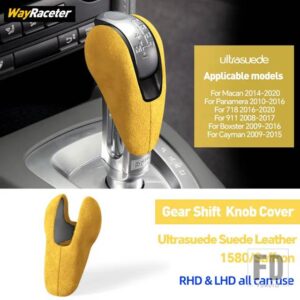 ポルシェ ULTRASUEDE スエードラップギアシフトノブトリムカバーマカン 95B ボクスターケイマン 981 987 718 911 991 997 パナメーラ 970 - Yellow
