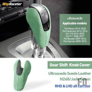 ポルシェ ULTRASUEDE スエードラップギアシフトノブトリムカバーマカン 95B ボクスターケイマン 981 987 718 911 991 997 パナメーラ 970 - Green