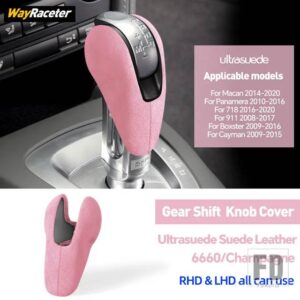 ポルシェ ULTRASUEDE スエードラップギアシフトノブトリムカバーマカン 95B ボクスターケイマン 981 987 718 911 991 997 パナメーラ 970 - Pink