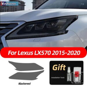 レクサス スモークブラック TPU ステッカーヘッドライトフィルム ES 300H NX CT GS は LC LS RX LX570 RC UX GX F スポーツ 2022 - LX570 15-20