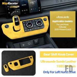 ランドローバー ULTRASUEDE スエードラップギアシフトノブカバーダッシュボード CD パネルディフェンダー 2020-24 L663 90 110 130 - Yellow