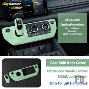 ランドローバー ULTRASUEDE スエードラップギアシフトノブカバーダッシュボード CD パネルディフェンダー 2020-24 L663 90 110 130 - Green