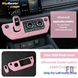 ランドローバー ULTRASUEDE スエードラップギアシフトノブカバーダッシュボード CD パネルディフェンダー 2020-24 L663 90 110 130 - Pink