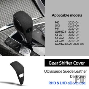BMW ULTRASUEDE ラップギアシフトノブ ABS トリムカバーステッカー F40 F44 G42 G20 G21 X3 G01 X4 G02 2022 G29 G22 G23 G26 アルカンターラ - Dark Gray