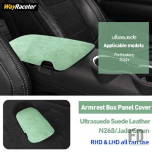 フォード ULTRASUEDE スエードラップ収納アームレストボックスパネルトリムカバーマスタングダークホース 2024 2025 GT シェルビー S650 アクセ - Green
