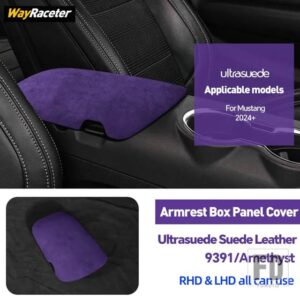 フォード ULTRASUEDE スエードラップ収納アームレストボックスパネルトリムカバーマスタングダークホース 2024 2025 GT シェルビー S650 アクセ - PURPLE