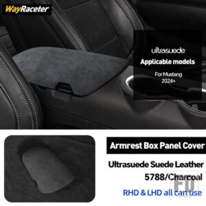 フォード ULTRASUEDE スエードラップ収納アームレストボックスパネルトリムカバーマスタングダークホース 2024 2025 GT シェルビー S650 アクセ - Black