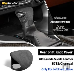 レクサス ULTRASUEDE スエードラップギアシフトノブトリムカバー LX 600 2022-24 LX600 J310 LX500D アクセサリー - Left Hand Drive