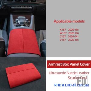 メルセデスベンツ ULTRASUEDE ラップアームレストボックスパネルトリムステッカーカバー GLE W167 C167 V167 GLS X167 AMG マイバッハ 2020 20 - Scarlet Red