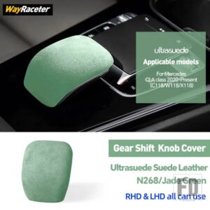 メルセデスベンツ ULTRASUEDE スエードラップギアシフトノブトリムカバー CLAクラス 2020-23 X118 W118 C118 CLA45 AMG CLA250 - Green