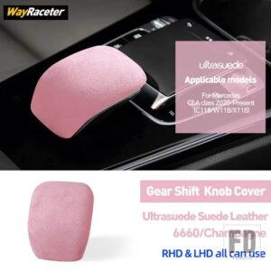 メルセデスベンツ ULTRASUEDE スエードラップギアシフトノブトリムカバー CLAクラス 2020-23 X118 W118 C118 CLA45 AMG CLA250 - Pink
