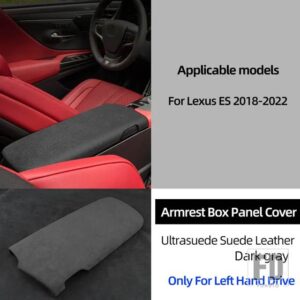 レクサス ULTRASUEDE トップスエードラップアームレストボックスパネルトリムステッカーカバー ES 300H 200 250 2018-ON F スポーツアクセサリ - Dark Gray