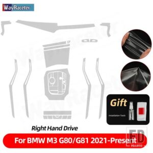 BMW 自己修復アンチスクラッチトップ TPU ビニールセンターギアインテリアペイントフィルム M3 G80 G81 2021-23 アクセサリー - RHD the set