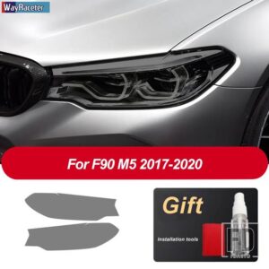 BMW ヘッドライトフィルムフロントスモークブラック TPU ステッカー M2 F87 M3 F80 M4 F82 F83 M5 F10 F90 M6 M8 I3 I8 Z4 E89 G29 - M5 F90 17-20