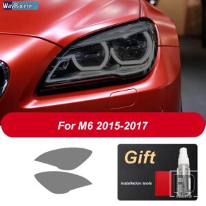 BMW ヘッドライトフィルムフロントスモークブラック TPU ステッカー M2 F87 M3 F80 M4 F82 F83 M5 F10 F90 M6 M8 I3 I8 Z4 E89 G29 - M6 15-17