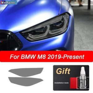 BMW ヘッドライトフィルムフロントスモークブラック TPU ステッカー M2 F87 M3 F80 M4 F82 F83 M5 F10 F90 M6 M8 I3 I8 Z4 E89 G29 - M8 19-On