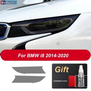 BMW ヘッドライトフィルムフロントスモークブラック TPU ステッカー M2 F87 M3 F80 M4 F82 F83 M5 F10 F90 M6 M8 I3 I8 Z4 E89 G29 - I8 14-20