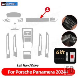 ポルシェ 自己修復アンチスクラッチトップ TPU ビニールセンターギアインテリアペイントフィルムパナメーラ 2024 2025 アクセサリー - LHD the set A