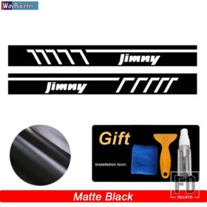 スズキ 2個 レーシングスポーツドアサイドストライプスカートステッカー ジムニー JB43 JB74 JB64 オフロードアクセサリー - Matte Black