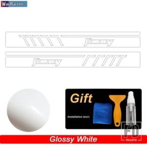 スズキ 2個 レーシングスポーツドアサイドストライプスカートステッカー ジムニー JB43 JB74 JB64 オフロードアクセサリー - Glossy white
