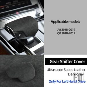 アウディ ULTRASUEDE トップスエードラップギアシフトノブ ABS トリムカバーステッカー A8 D5 4N 2018 2019 Q8 インテリアアクセサリー - Dark Gray