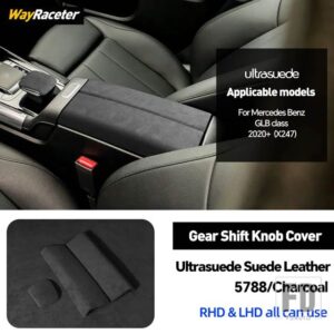 メルセデスベンツ ULTRASUEDE 収納アームレストボックスギアシフトノブカバー X247 GLB クラス 2020-23 GLB35 GLB250 - Black