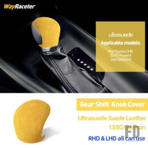 トヨタ ULTRASUEDE スエードラップギアシフトノブトリムカバー CHR C-HR AX10 AX50 2017-20 2022 2023 アクセサリー - Yellow