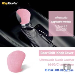 トヨタ ULTRASUEDE スエードラップギアシフトノブトリムカバー CHR C-HR AX10 AX50 2017-20 2022 2023 アクセサリー - Pink