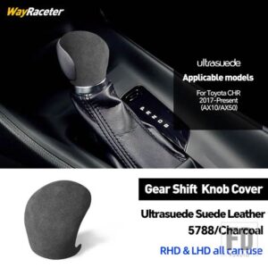 トヨタ ULTRASUEDE スエードラップギアシフトノブトリムカバー CHR C-HR AX10 AX50 2017-20 2022 2023 アクセサリー - Black
