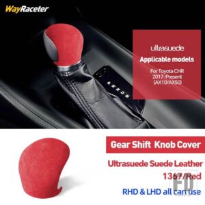 トヨタ ULTRASUEDE スエードラップギアシフトノブトリムカバー CHR C-HR AX10 AX50 2017-20 2022 2023 アクセサリー - Red