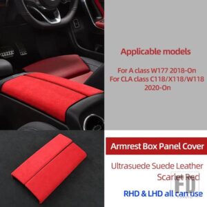 メルセデスベンツ ULTRASUEDE 中央制御ギアアームレストボックスパネルステッカートリムカバー Aクラス W177 CLA C118 X118 W118 2020 2021 - Armrest Box4