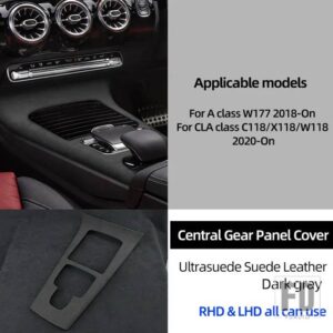 メルセデスベンツ ULTRASUEDE 中央制御ギアアームレストボックスパネルステッカートリムカバー Aクラス W177 CLA C118 X118 W118 2020 2021 - Centrol Console