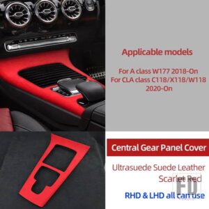 メルセデスベンツ ULTRASUEDE 中央制御ギアアームレストボックスパネルステッカートリムカバー Aクラス W177 CLA C118 X118 W118 2020 2021 - Centrol Console5