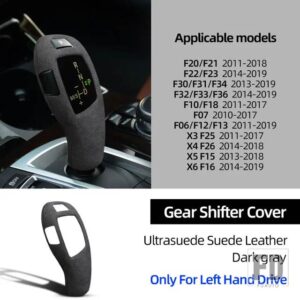 BMW ULTRASUEDE スエードラッピングギアシフトノブ ABS トリムカバー装飾 F20 F22 F30 F34 F32 F36 F10 F07 F06 F25 F26 F15 F16 - Dark Gray